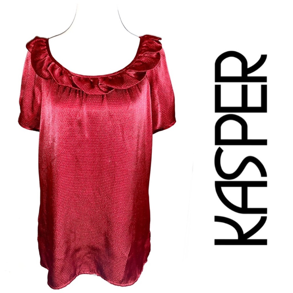 Gorgeous Deep Red Sateen Blouse